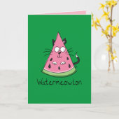 Carte Chat Watermelon Cute Kid's (Fleur jaune)