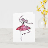 Carte Chat Whimsical Dancing Cute (Fleur jaune)
