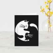 Carte Chat Yin Yang Peace Love Interconnectées Idée cade (Fleur jaune)