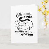 CARTE CHAT YOGA BRISER DANS ET SORTIR (Fleur jaune)