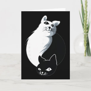 Carte Chat Yoga Ying Yang