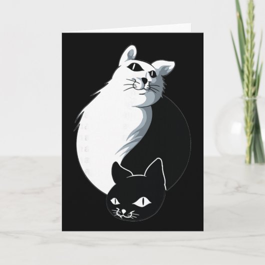 Carte Chat Yoga Ying Yang (Devant)