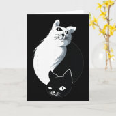 Carte Chat Yoga Ying Yang (Fleur jaune)