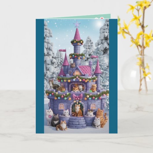 Carte Château de Noël (Fleur jaune)