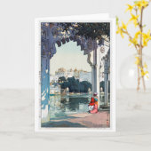 Carte Château d'Udaipur, Inde, Hiroshi Yoshida (Fleur jaune)