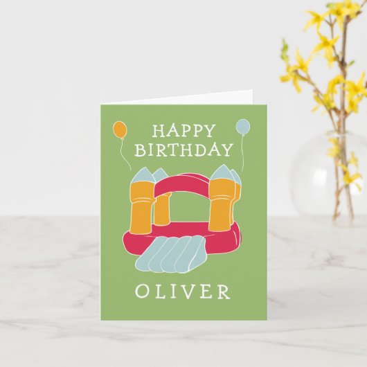 Carte Château gonflable/conception personnalisée pour en (Fleur jaune)