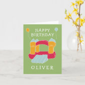 Carte Château gonflable / maison gonflable design person (Fleur jaune)