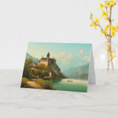 Carte Château sur Mountain Lake | Johann Wilhelm Jankows (Fleur jaune)