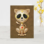 Carte Chaton à sucre Zombie Brown (Fleur jaune)