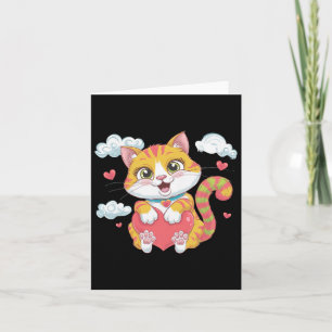 Carte Chaton d'amour de la Saint-Valentin Chat Arc-en-ci