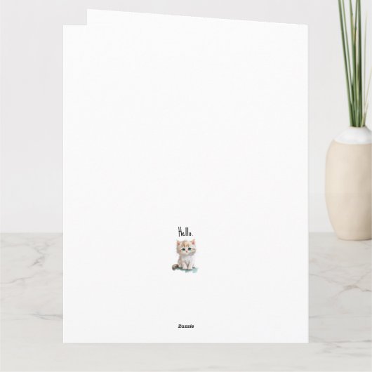 Carte Chaton d'anniversaire personnalisé avec yeux bleus (Dos)