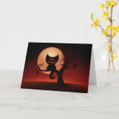 Carte Chaton de Halloween (Fleur jaune)