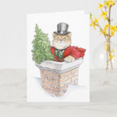 Carte Chaton de l'Arbre de Noël (Fleur jaune)