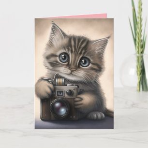 CARTE CHATON MIGNON AUX GRANDS YEUX POUR LA SAINT-VALENT