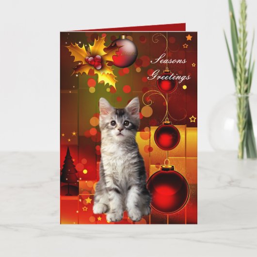 Carte Chaton Noël Chat (Devant)