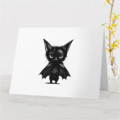 Carte Chaton Noir Grumpy Halloween En Costume De Chat (Fleur jaune)