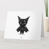 Carte Chaton Noir Grumpy Halloween En Costume De Chat (Dos)
