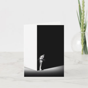 Carte Chaton se cachant dans l'ombre sombre
