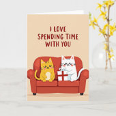 Carte Chatons Amour Temps Ensemble (Fleur jaune)