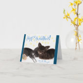 Carte chatons avec draddle (Fleur jaune)
