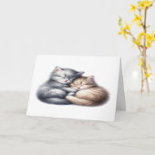 Carte Chatons câlins (Fleur jaune)