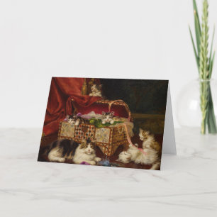 Carte Chatons dans le panier à coudre Jules Leroy