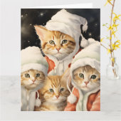 Carte Chatons de fête (Fleur jaune)