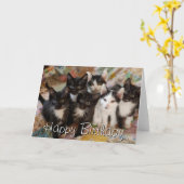 Carte Chatons de smoking (Fleur jaune)