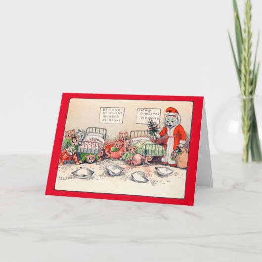 Carte Chatons et Santa Cat, Louis Wain (Devant)