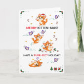 Carte Chatons orange espiègles Noël (Devant)