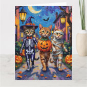 Carte Chats abyssiniens - Trick ou traitement en Hallowe (Devant)