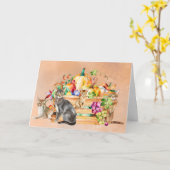 Carte Chats abyssiniques avec Thanksgiving Citrouille (Fleur jaune)