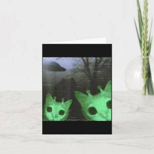 Carte Chats Aliens Ufo Drôle Chat Créatif Mème Pour Homm