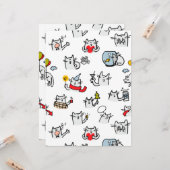 Carte Chats amusants, lait et magie. (Devant/Arrière en situation)