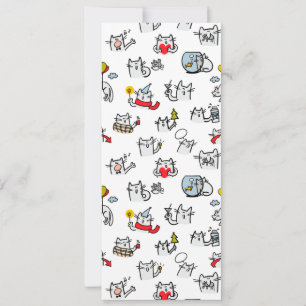 Carte Chats amusants, lait et magie.