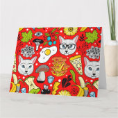 Carte Chats amusants, lait et magie. (Dos)