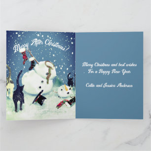Carte Chats amusants Snowman Chaos Cadeau personnalisé S