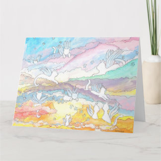 Carte Chats anges au paradis, perte d'animaux de compagn