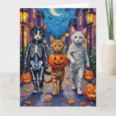 Carte Chats Angora Turcs En Costumes Halloween (Devant)