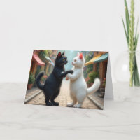 Chats Anniversaires Dansant Sur Cobblestone Street