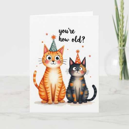 Carte Chats Aquarelle Douce (Devant)