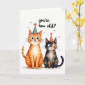 Carte Chats Aquarelle Douce (Fleur jaune)