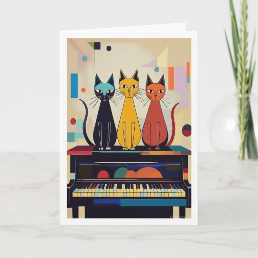Carte Chats au piano (Devant)