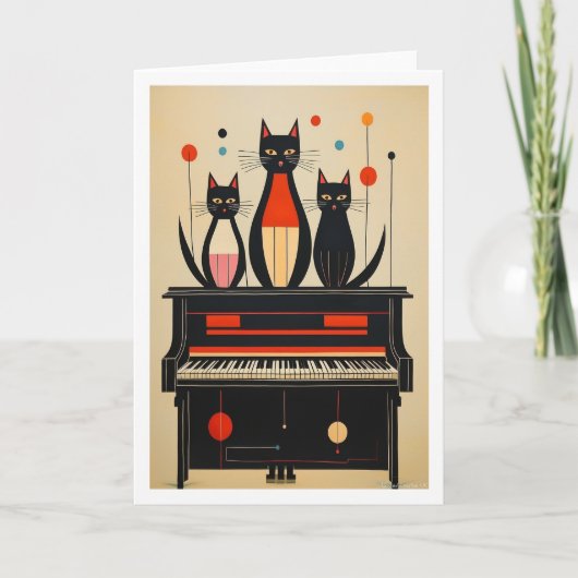 Carte Chats au piano (Devant)
