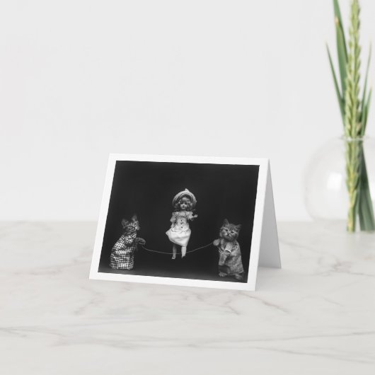 Carte Chats avec poupée (Devant)