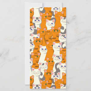 Carte Chats blancs et gingembre motif yeux verts yeux bl