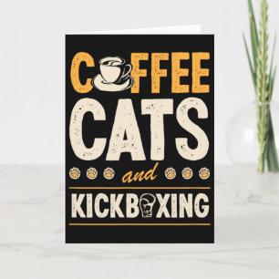 Carte Chats Café Et Kickboxing Mignon Drôle Kickboxeur C
