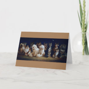 Carte Chats chantant des chants de Noël, Louis Wain