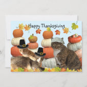 Carte Chats, Citrouilles et feuilles d'automne (Devant)