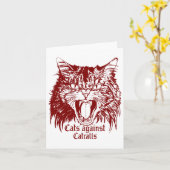Carte Chats contre les catcall Sticker rouge (Fleur jaune)